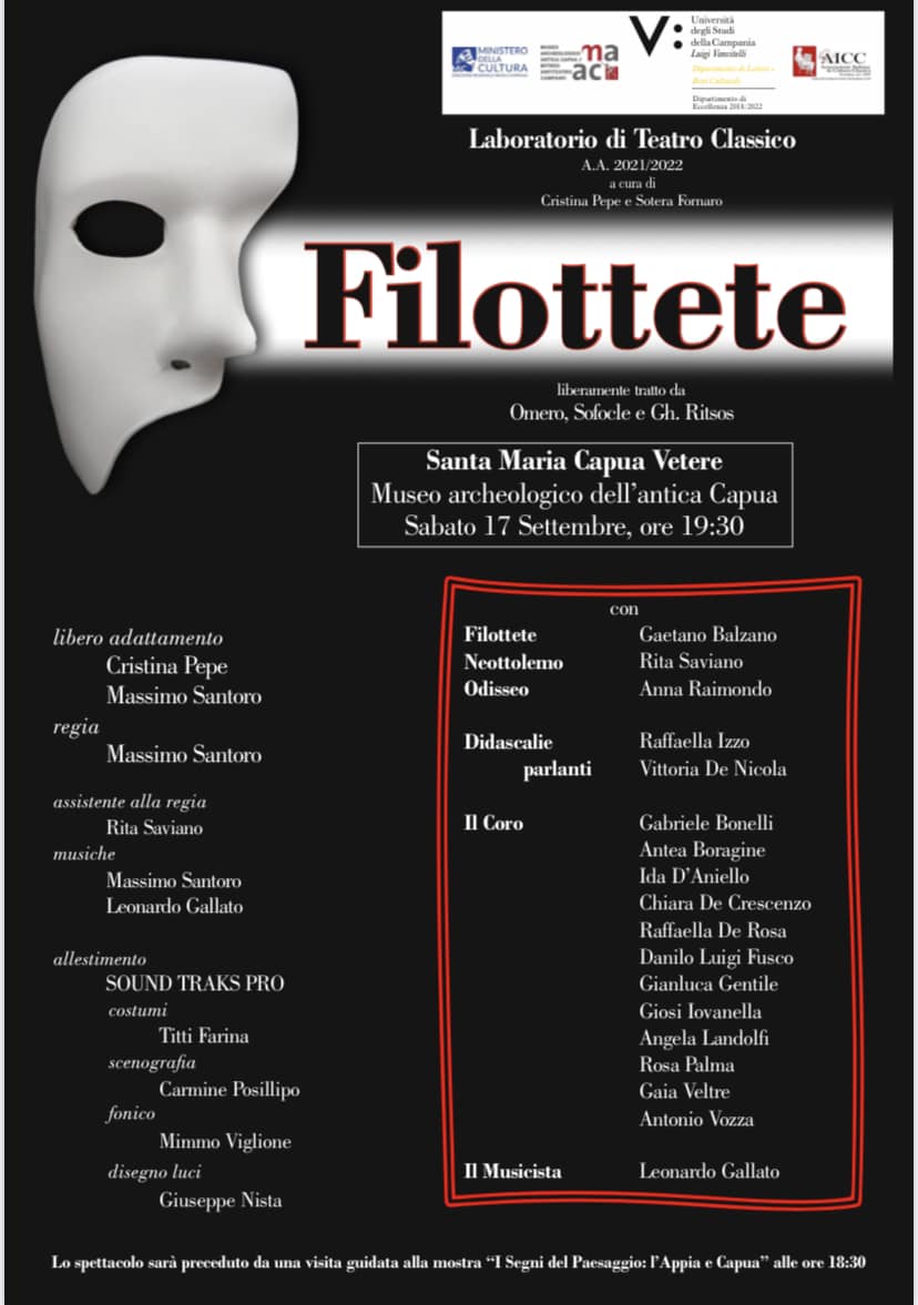 Apertura straordinaria del Museo con il laboratorio di teatro classico Filottete e due visite guidate alla Mostra 'I Segni del Paesaggio: l'Appia e Capua'